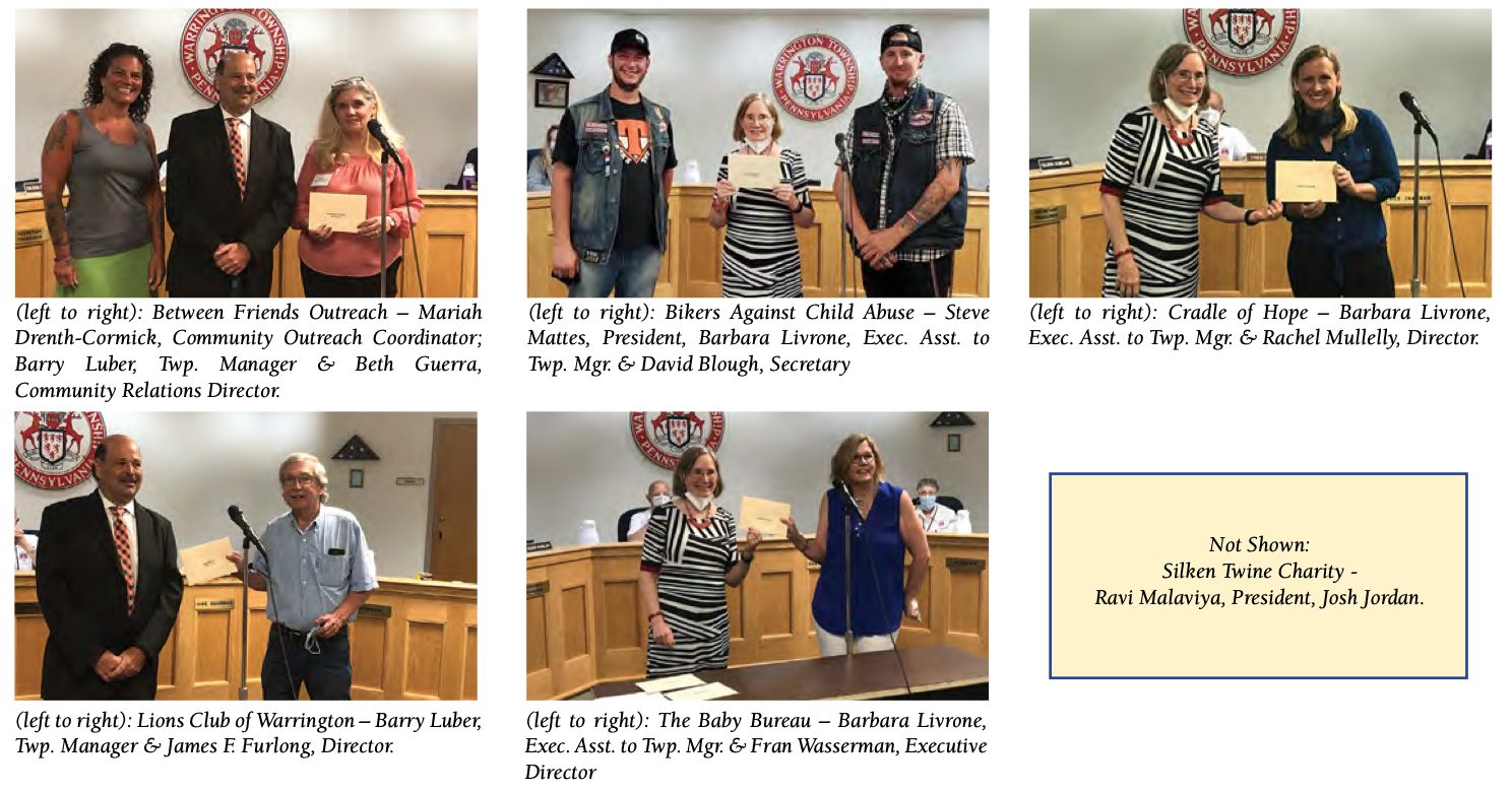 Warrington Cares donation presentation
