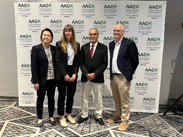 Silken Twine team at the AACR Annual Meeting with the Cancer Research Award recipient