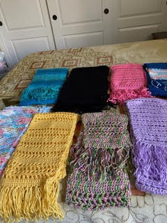Hand-woven scarves donated to CHOP